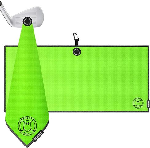 Ghost Golf Magnetic Towel (Caddie) - Premium Ultra-Absorbent Microfiber Golf Towel with Magnet for Golf Carts or Clubs - 18" x 40" Golfing Gear - Waffle Weave Pattern (Grey) in Saudi Arabia