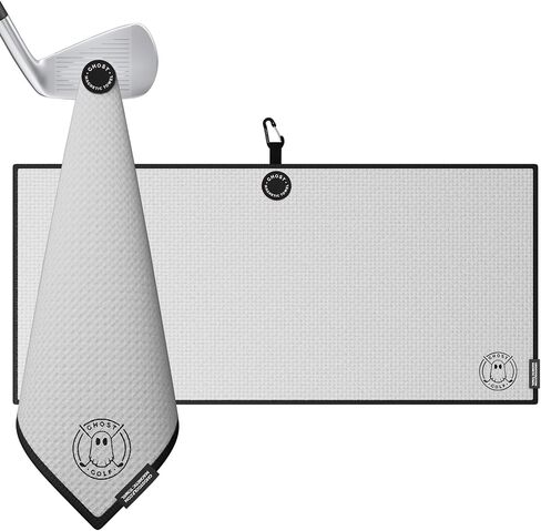 Ghost Golf Magnetic Towel (Caddie) - Premium Ultra-Absorbent Microfiber Golf Towel with Magnet for Golf Carts or Clubs - 18" x 40" Golfing Gear - Waffle Weave Pattern (Grey) in Saudi Arabia