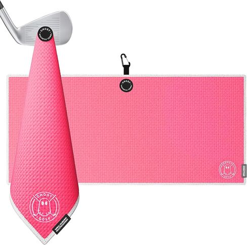 Ghost Golf Magnetic Towel (Caddie) - Premium Ultra-Absorbent Microfiber Golf Towel with Magnet for Golf Carts or Clubs - 18" x 40" Golfing Gear - Waffle Weave Pattern (Grey) in Saudi Arabia