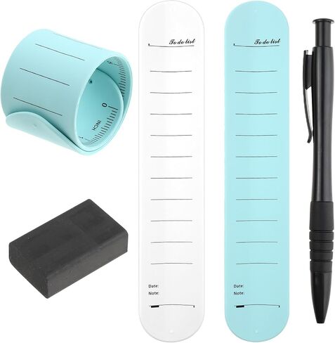 2PCS Slap Bracelet to Do List, Wearable Notepad Slap Bracelets Waterproof Wristbands, Silicone Memo Wristbands Nurse Vet Reminder Erasable Wrist Notepad with Pen and Eraser in Saudi Arabia
