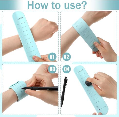 2PCS Slap Bracelet to Do List, Wearable Notepad Slap Bracelets Waterproof Wristbands, Silicone Memo Wristbands Nurse Vet Reminder Erasable Wrist Notepad with Pen and Eraser in Saudi Arabia