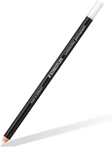STAEDTLER 108 20-0 Lumocolor Glasochrom Permanent Dry-Marker Pencil - White (Box of 12) in Saudi Arabia