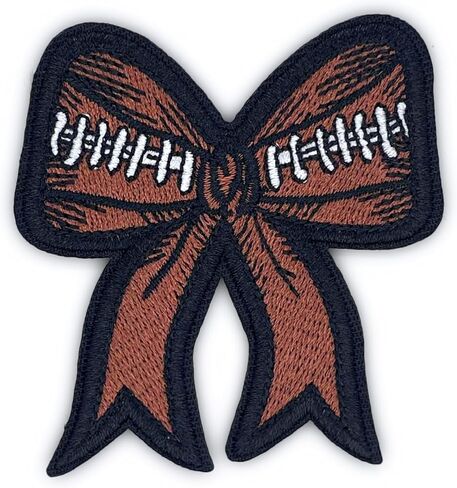 Football Iron On Patches, Embroidered Jeans Patches, Trendy Bow Bowknot Women Sports Applique Girl Emblem Badge Sew On/Iron On Patch for Jeans, Backpacks, Clothes, Clothing, Jackets, & Hats. in Saudi Arabia