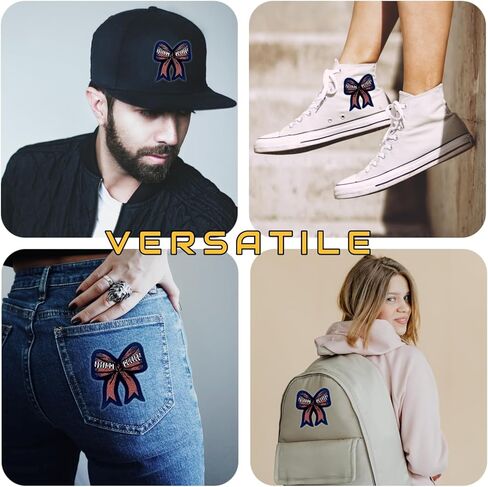 Football Iron On Patches, Embroidered Jeans Patches, Trendy Bow Bowknot Women Sports Applique Girl Emblem Badge Sew On/Iron On Patch for Jeans, Backpacks, Clothes, Clothing, Jackets, & Hats. in Saudi Arabia
