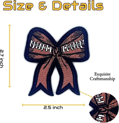 Football Iron On Patches, Embroidered Jeans Patches, Trendy Bow Bowknot Women Sports Applique Girl Emblem Badge Sew On/Iron On Patch for Jeans, Backpacks, Clothes, Clothing, Jackets, & Hats. in Saudi Arabia