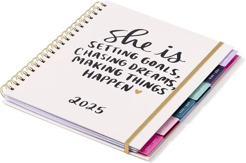 2025 Eccolo Large Spiral Agenda Planner, Hardcover, Weekly & Monthly Pages, 12 Month, Art + Quotes (Extra Large - 9" x 10.5") in Kuwait