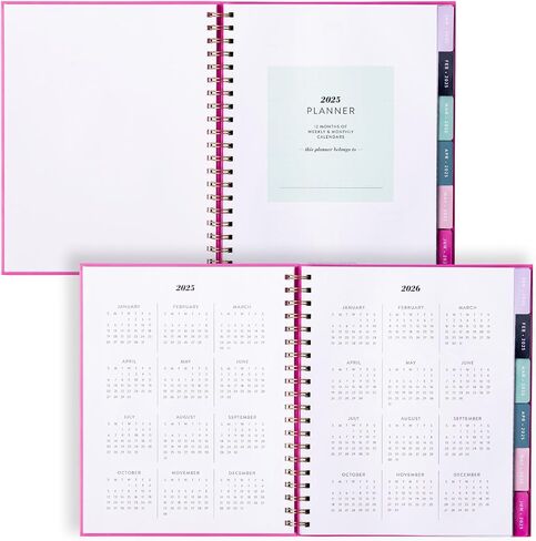 2025 Eccolo Large Spiral Agenda Planner, Hardcover, Weekly & Monthly Pages, 12 Month, Art + Quotes (Extra Large - 9" x 10.5") in Kuwait