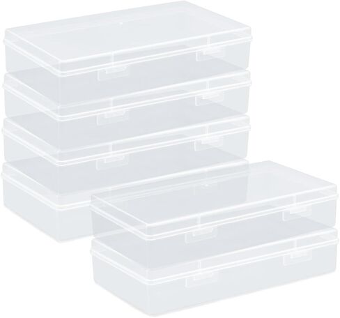 Coobbar File Portable Project Case,6 Pack Plastic Storage Box Scrapbook Paper Storage Boxes Documents Magazines Holder,Plastic File Case A4 Paper Case (7.7 x 4.1 x 1.6 Inches) in Kuwait