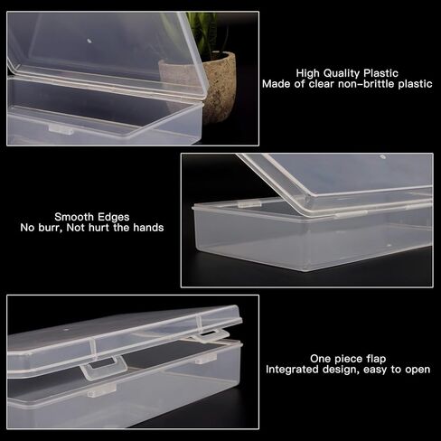 Coobbar File Portable Project Case,6 Pack Plastic Storage Box Scrapbook Paper Storage Boxes Documents Magazines Holder,Plastic File Case A4 Paper Case (7.7 x 4.1 x 1.6 Inches) in Kuwait