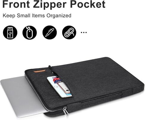 MOSISO 360 Protective Laptop Sleeve Bag Compatible with MacBook Air/Pro, 13-13.3 inch Notebook, Compatible with MacBook Pro 14 inch M4 M3 M2 M1 2024-2021, Vertical Bag with Bevel Corner & Belt, Black in Saudi Arabia