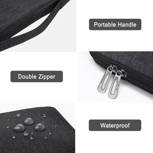 MOSISO 360 Protective Laptop Sleeve Bag Compatible with MacBook Air/Pro, 13-13.3 inch Notebook, Compatible with MacBook Pro 14 inch M4 M3 M2 M1 2024-2021, Vertical Bag with Bevel Corner & Belt, Black in Saudi Arabia
