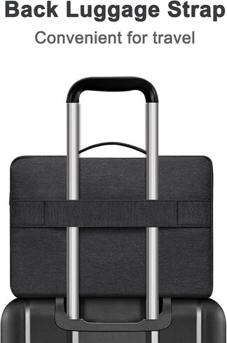 MOSISO 360 Protective Laptop Sleeve Bag Compatible with MacBook Air/Pro, 13-13.3 inch Notebook, Compatible with MacBook Pro 14 inch M4 M3 M2 M1 2024-2021, Vertical Bag with Bevel Corner & Belt, Black in Saudi Arabia