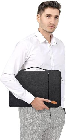MOSISO 360 Protective Laptop Sleeve Bag Compatible with MacBook Air/Pro, 13-13.3 inch Notebook, Compatible with MacBook Pro 14 inch M4 M3 M2 M1 2024-2021, Vertical Bag with Bevel Corner & Belt, Black in Saudi Arabia