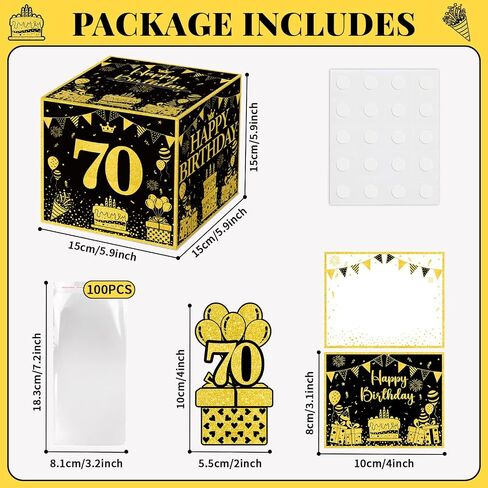 chiazllta 30th Birthday Surprise Gift Box Happy Birthday Money Box for Cash Pull Out Surprise Box Explosion for Girls Boys with Greeting Card Money Roll Gift Box for 30th Birthday Party Black Gold in Saudi Arabia