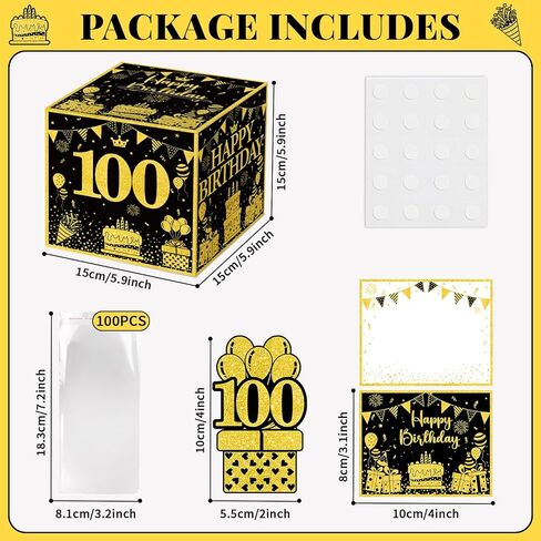 chiazllta 30th Birthday Surprise Gift Box Happy Birthday Money Box for Cash Pull Out Surprise Box Explosion for Girls Boys with Greeting Card Money Roll Gift Box for 30th Birthday Party Black Gold in Kuwait