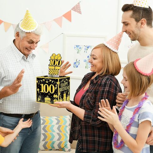 chiazllta 30th Birthday Surprise Gift Box Happy Birthday Money Box for Cash Pull Out Surprise Box Explosion for Girls Boys with Greeting Card Money Roll Gift Box for 30th Birthday Party Black Gold in Kuwait