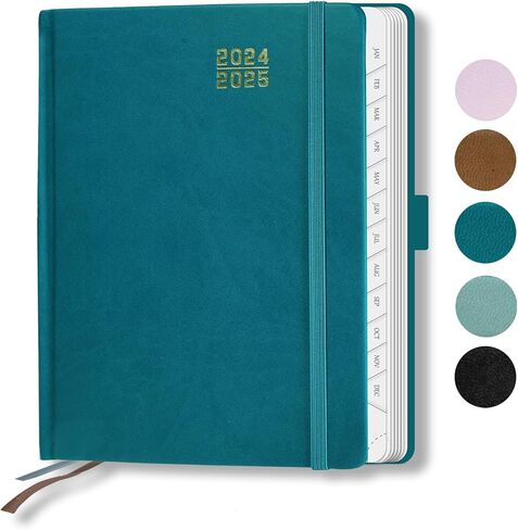 مخطط 2024-2025، كتاب مواعيد يومي أسبوعي وشهري 2025، حجم متوسط ​​(6.5 بوصة × 8.5 بوصة)، جدول تقويم بغطاء صلب مع جدول كل ساعة، علامات تبويب شهرية، 100 جرام في المتر المربع، مثالي لتخطيط مكتب المدرسة والمنزل - وردي ناعم in Kuwait