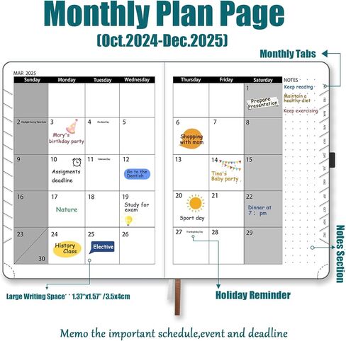 مخطط 2024-2025، كتاب مواعيد يومي أسبوعي وشهري 2025، حجم متوسط ​​(6.5 بوصة × 8.5 بوصة)، جدول تقويم بغطاء صلب مع جدول كل ساعة، علامات تبويب شهرية، 100 جرام في المتر المربع، مثالي لتخطيط مكتب المدرسة والمنزل - وردي ناعم in Kuwait