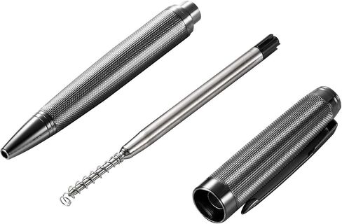 Ballpoint Pen with Gift Box for Men Women,Luxury Stainless Steel Retractable Pen Executive Home Office Use, and 2 Extra Refills Black Ink 1.0mm B2 (full gray) in Saudi Arabia