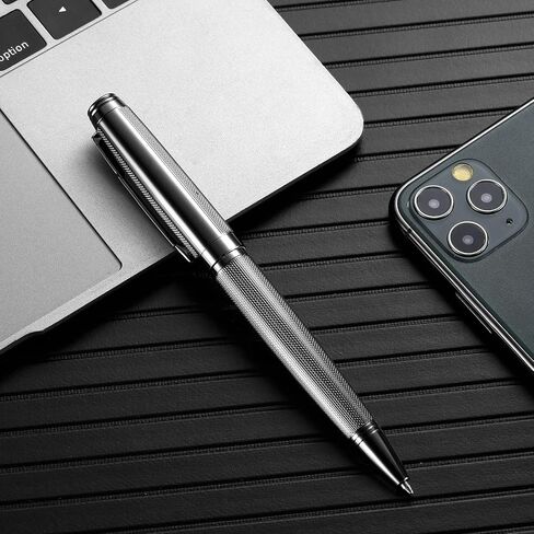 Ballpoint Pen with Gift Box for Men Women,Luxury Stainless Steel Retractable Pen Executive Home Office Use, and 2 Extra Refills Black Ink 1.0mm B2 (full gray) in Saudi Arabia