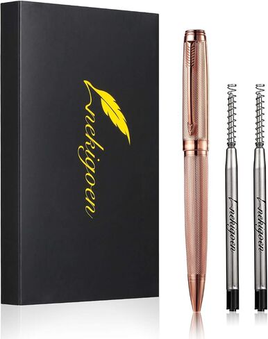 Ballpoint Pen with Gift Box for Men Women,Luxury Stainless Steel Retractable Pen Executive Home Office Use, and 2 Extra Refills Black Ink 1.0mm B2 (full gray) in Saudi Arabia