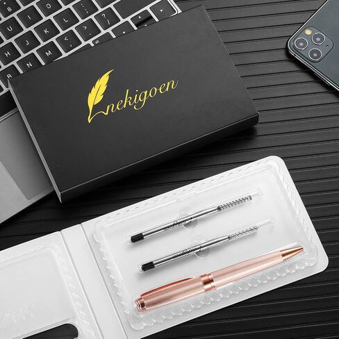 Ballpoint Pen with Gift Box for Men Women,Luxury Stainless Steel Retractable Pen Executive Home Office Use, and 2 Extra Refills Black Ink 1.0mm B2 (full gray) in Saudi Arabia