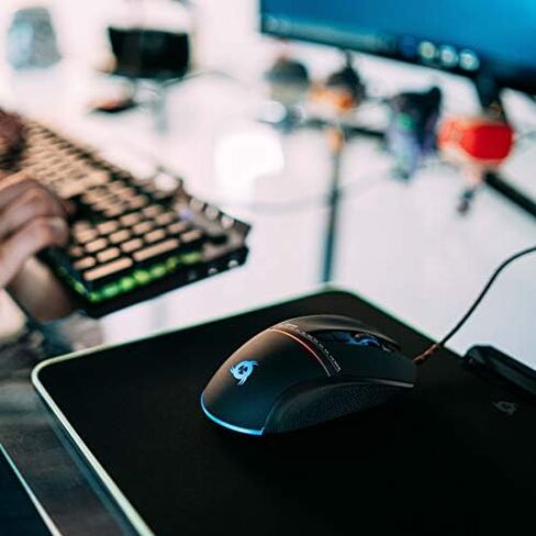 لوحة ماوس ألعاب KLIM RGB - لوحة ماوس ألعاب ذات سطح صلب أسود كبير LED USB - تأثيرات إضاءة Chroma - مصابيح LED - 13.7 × 10.3 × 0.4 بوصة - مريحة in Kuwait