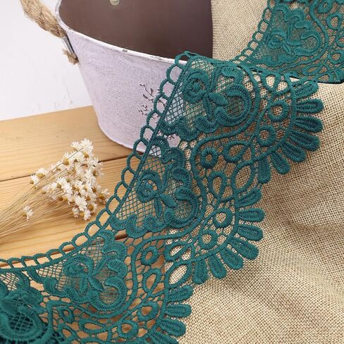 IDONGCAI Venice Lace Trim 4 Inch Wide Lace Trim Lace Edge Trim Floral Venice Lace Ribbon Embroidered Lace Wedding Applique DIY Sewing Crafts(Light Green) in Saudi Arabia