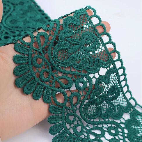 IDONGCAI Venice Lace Trim 4 Inch Wide Lace Trim Lace Edge Trim Floral Venice Lace Ribbon Embroidered Lace Wedding Applique DIY Sewing Crafts(Light Green) in Saudi Arabia