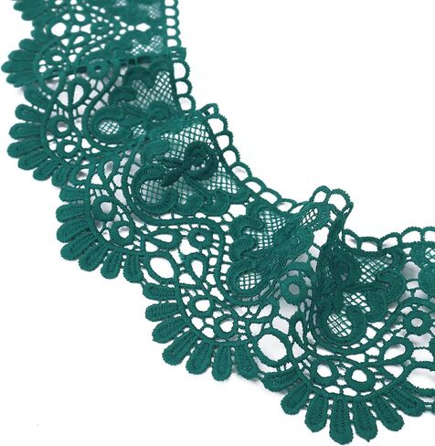 IDONGCAI Venice Lace Trim 4 Inch Wide Lace Trim Lace Edge Trim Floral Venice Lace Ribbon Embroidered Lace Wedding Applique DIY Sewing Crafts(Light Green) in Saudi Arabia