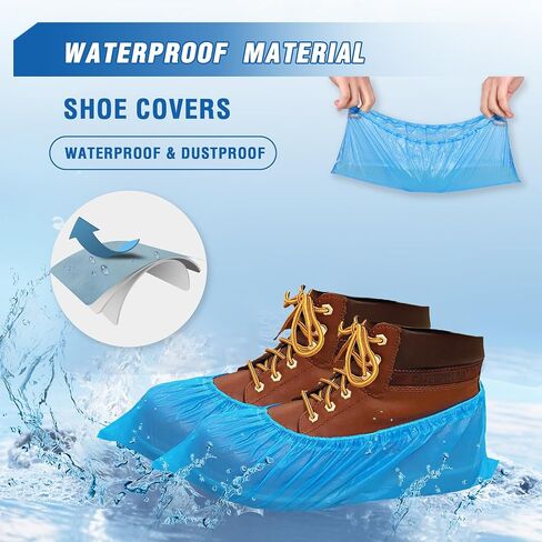 ProtectX Disposable Shoe & Boot Covers, XL Extra Large, 100-pack (50 pairs), Waterproof, Slip Resistant, Durable CPE plastic, Fits up to Men’s 14 US Size and All Women’s US Size Shoes | Extra Large,50 pairs,Durable CPE plastic, Fits up to Men’s 14 US Size in Saudi Arabia