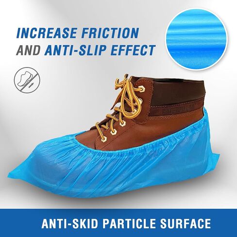 ProtectX Disposable Shoe & Boot Covers, XL Extra Large, 100-pack (50 pairs), Waterproof, Slip Resistant, Durable CPE plastic, Fits up to Men’s 14 US Size and All Women’s US Size Shoes | Extra Large,50 pairs,Durable CPE plastic, Fits up to Men’s 14 US Size in Saudi Arabia