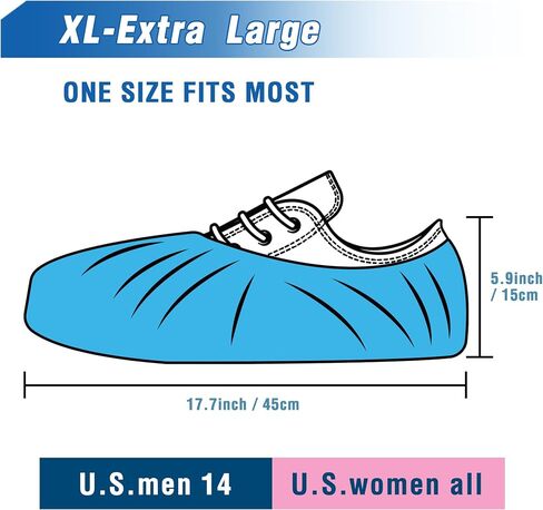 ProtectX Disposable Shoe & Boot Covers, XL Extra Large, 100-pack (50 pairs), Waterproof, Slip Resistant, Durable CPE plastic, Fits up to Men’s 14 US Size and All Women’s US Size Shoes | Extra Large,50 pairs,Durable CPE plastic, Fits up to Men’s 14 US Size in Saudi Arabia