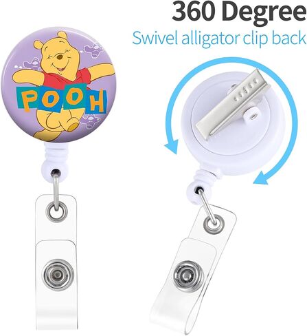 Badge Reels Holder Retractable with ID Clip for Nurse Name Tag Card Cute Adorable Cartoon Bear Nursing Doctor Teacher Student Medical Work Office Alligator Clip ZJK477 in Saudi Arabia