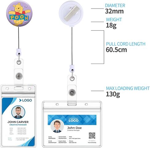 Badge Reels Holder Retractable with ID Clip for Nurse Name Tag Card Cute Adorable Cartoon Bear Nursing Doctor Teacher Student Medical Work Office Alligator Clip ZJK477 in Saudi Arabia