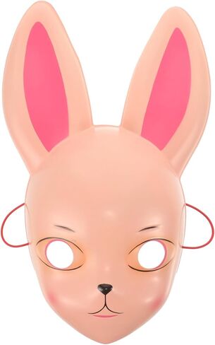 قناع Kitsune Bunny Mask لعيد الفصح، قناع تنكر على شكل أرنب لحفلات تنكرية وحفلات عيد الفصح والهالوين باللون الأبيض in Saudi Arabia