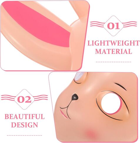 قناع Kitsune Bunny Mask لعيد الفصح، قناع تنكر على شكل أرنب لحفلات تنكرية وحفلات عيد الفصح والهالوين باللون الأبيض in Saudi Arabia