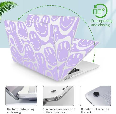 Watbro متوافق مع حافظة MacBook Pro 13 بوصة 2020 2019 2018 إصدار M1 A2338/A2251/A2289/A2159/A1989/A1706/A1708، حافظة بنمط حديث من السبعينيات، مناسبة لجهاز MacBook Pro 2020 مع معرف اللمس in Kuwait