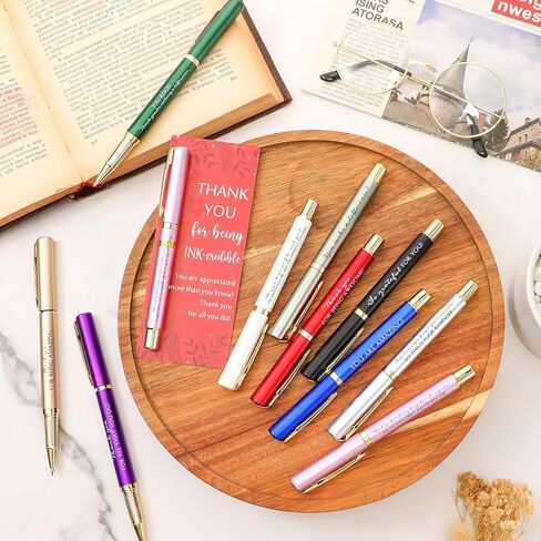 Geyoga 20 Set Employee Appreciation Gift Inspirational Ballpoint Pen Black Ink with Thank You Card Motivational Gift for Team Coworker Nurse Volunteer Assistant Graduation(Boho Colors,Rustic Style) in Kuwait