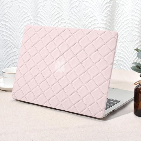 Seorsok Compatible with MacBook Air 13 Inch Case 2022 2021 2020 2019 2018 Release A1932 A2179 M1 A2337 Touch ID,Anti-Fingerprint Elegant Grid Leather Plastic Case with Keyboard Cover,Beige in Saudi Arabia
