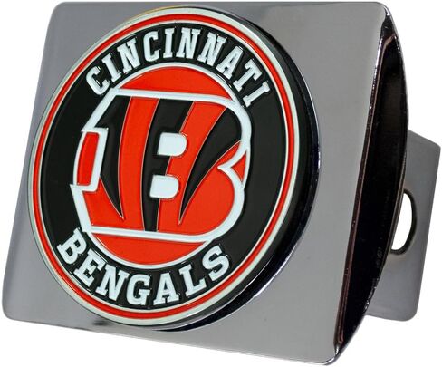 New Orleans Saints NFL Chrome Metal Hitch Cover with 3D Colored Team Logo by FANMATS - Unique Roundel Molded Design – Easy Installation on Truck, SUV, Car or ATV - Ideal Gift for Die Hard Football Fan in Saudi Arabia
