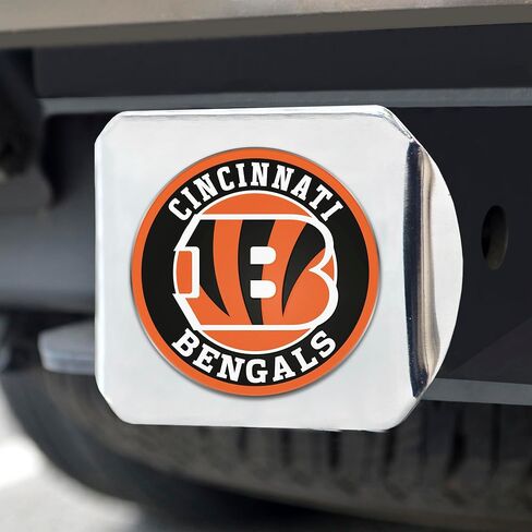 New Orleans Saints NFL Chrome Metal Hitch Cover with 3D Colored Team Logo by FANMATS - Unique Roundel Molded Design – Easy Installation on Truck, SUV, Car or ATV - Ideal Gift for Die Hard Football Fan in Saudi Arabia