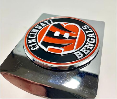 New Orleans Saints NFL Chrome Metal Hitch Cover with 3D Colored Team Logo by FANMATS - Unique Roundel Molded Design – Easy Installation on Truck, SUV, Car or ATV - Ideal Gift for Die Hard Football Fan in Saudi Arabia