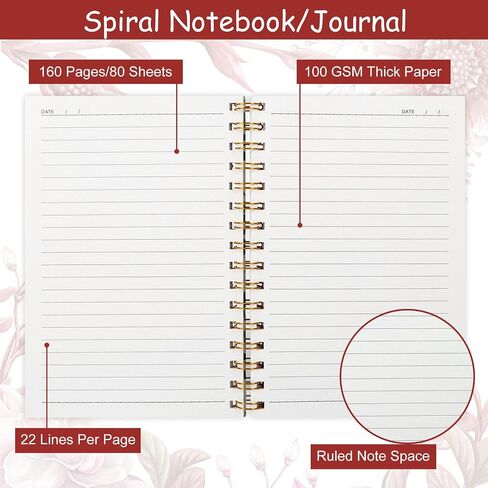 Mushroom Spiral Journal Notebook 80 Sheets A5 Moon Night College Ruled Notebook Strong Twin-Wire Binding with Premium Paper for School Office Home Gifts in Saudi Arabia