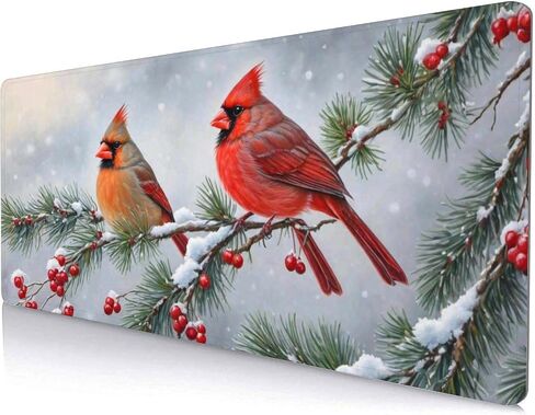 Christmas Winter Mouse Pad, Xmas Extended Large Mat Mousepad Desk Pad Rubber Base Stitched Edge Winter Holiday Long Keyboard Pad for Computer, 31.5 X 11.8 Inch in Saudi Arabia