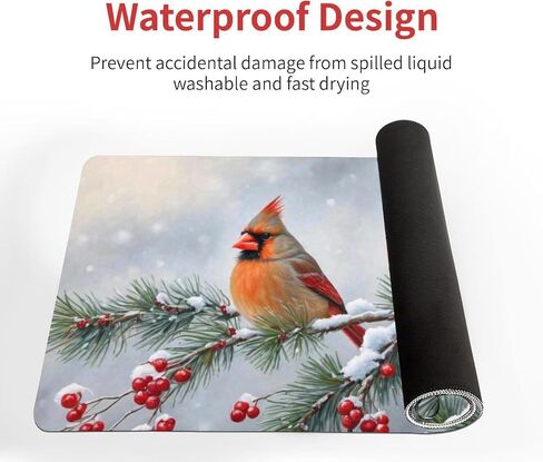 Christmas Winter Mouse Pad, Xmas Extended Large Mat Mousepad Desk Pad Rubber Base Stitched Edge Winter Holiday Long Keyboard Pad for Computer, 31.5 X 11.8 Inch in Saudi Arabia