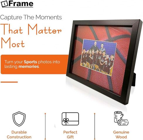 iFrame Commemorative Sports Athletics Frames I Baseball I Fits 5x7 Photograph, Real Wood Black Finish, Desktop, Table or Wall Mount I Shatterproof Plexiglass I Designed & Made in the USA (Baseball) in Kuwait