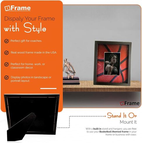 iFrame Commemorative Sports Athletics Frames I Baseball I Fits 5x7 Photograph, Real Wood Black Finish, Desktop, Table or Wall Mount I Shatterproof Plexiglass I Designed & Made in the USA (Baseball) in Kuwait