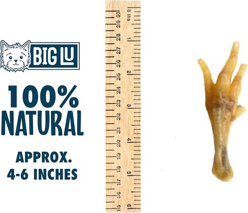 Big Lu – Nail-Free Chicken Feet Dog Chews, 100% Natural Dog Treats with Single Ingredient, Long Lasting and Rich in Glucosamine and Chondroitin for Joint Health, No Nails Dog Snacks (60 Chews) in Saudi Arabia