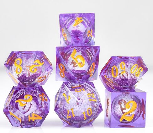 DND Dice Set Sharp Edge Dice， Resin D&D Dice Set for TTRPGs Dungeons and Dragons Gifts，Resin Dice Dungeons and Dragons D&D Dice(Blood) in Saudi Arabia